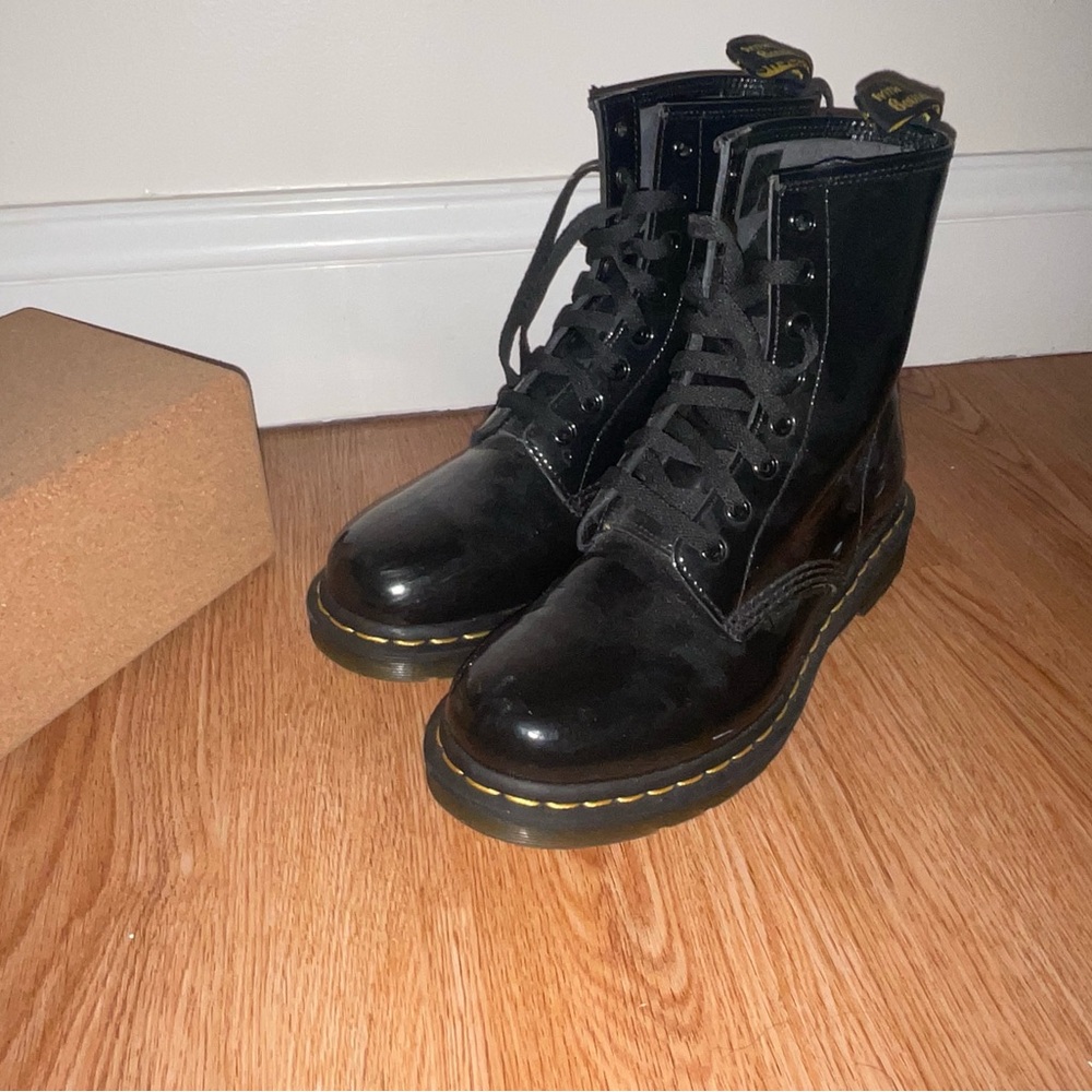 Dr. Martens Black Combat Boots with Air-Cushioned Soles